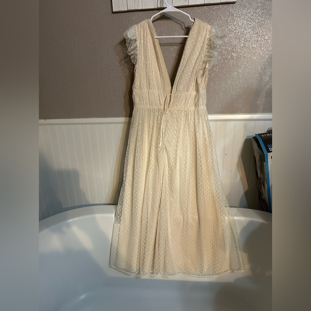 Lulu's Cream Polka Dot Dress